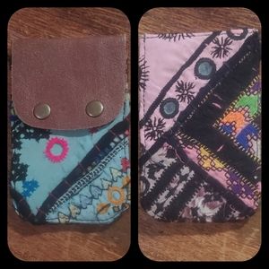 🍄🪬 Free People Boho Embroidered Repurposed vtg banjara hippie Wallet card case